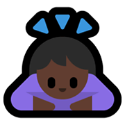 Emoji 🙇🏿‍♀️ Donna Che Fa Inchino Profondo: Carnagione Scura su Microsoft Windows 10 May 2019 Update.
