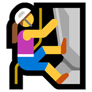 Emoji 🧗‍♀️ Scalatrice su Microsoft Windows 10 May 2019 Update.