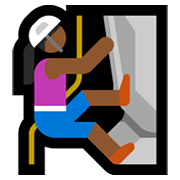 🧗🏾‍♀️ Emoji Mulher Escalando: Pele Morena Escura na Microsoft Windows 10 May 2019 Update.
