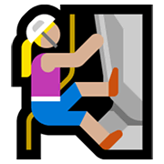 🧗🏼‍♀️ Emoji Mujer Escalando: Tono De Piel Claro Medio en Microsoft Windows 10 May 2019 Update.