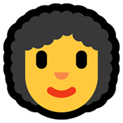 Emoji 👩‍🦱 Donna: Capelli Ricci su Microsoft Windows 10 May 2019 Update.