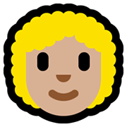 Emoji 👩🏼‍🦱 Donna: Carnagione Abbastanza Chiara E Capelli Ricci su Microsoft Windows 10 May 2019 Update.