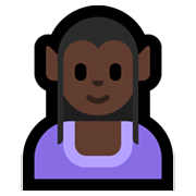 🧝🏿‍♀️ Emoji Elfe: dunkle Hautfarbe Microsoft Windows 10 May 2019 Update.