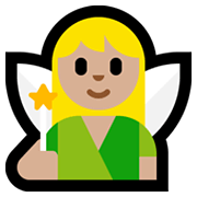Emoji 🧚🏼‍♀️ Fata Donna: Carnagione Abbastanza Chiara su Microsoft Windows 10 May 2019 Update.