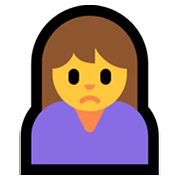 🙍‍♀️ Emoji missmutige Frau Microsoft Windows 10 May 2019 Update.