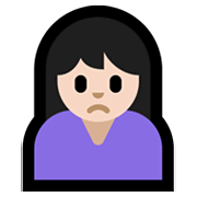 🙍🏻‍♀️ Emoji Mujer Frunciendo El Ceño: Tono De Piel Claro en Microsoft Windows 10 May 2019 Update.