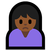 Emoji 🙍🏾‍♀️ Donna Corrucciata: Carnagione Abbastanza Scura su Microsoft Windows 10 May 2019 Update.