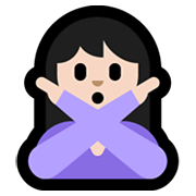 Emoji 🙅🏻‍♀️ Donna Con Gesto Di Rifiuto: Carnagione Chiara su Microsoft Windows 10 May 2019 Update.