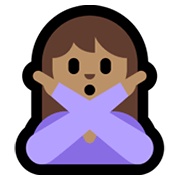 🙅🏽‍♀️ Emoji Mujer Haciendo El Gesto De «no»: Tono De Piel Medio en Microsoft Windows 10 May 2019 Update.