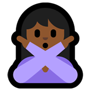 🙅🏾‍♀️ Emoji Mulher Fazendo Gesto De «não»: Pele Morena Escura na Microsoft Windows 10 May 2019 Update.