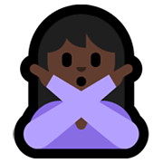 🙅🏿‍♀️ Emoji Mujer Haciendo El Gesto De «no»: Tono De Piel Oscuro en Microsoft Windows 10 May 2019 Update.