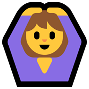 🙆‍♀️ Emoji Frau mit Händen auf dem Kopf Microsoft Windows 10 May 2019 Update.