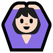 Emoji 🙆🏻‍♀️ Donna Con Gesto OK: Carnagione Chiara su Microsoft Windows 10 May 2019 Update.