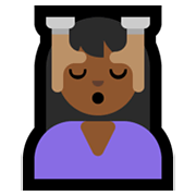 💆🏾‍♀️ Emoji Frau, die eine Kopfmassage bekommt: mitteldunkle Hautfarbe Microsoft Windows 10 May 2019 Update.