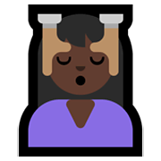 💆🏿‍♀️ Emoji Frau, die eine Kopfmassage bekommt: dunkle Hautfarbe Microsoft Windows 10 May 2019 Update.