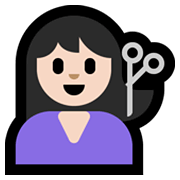 💇🏻‍♀️ Emoji Frau beim Haareschneiden: helle Hautfarbe Microsoft Windows 10 May 2019 Update.