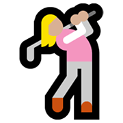 🏌🏼‍♀️ Emoji Mujer Jugando Al Golf: Tono De Piel Claro Medio en Microsoft Windows 10 May 2019 Update.