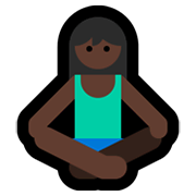 🧘🏿‍♀️ Emoji Mulher Na Posição De Lótus: Pele Escura na Microsoft Windows 10 May 2019 Update.