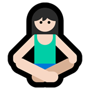 Emoji 🧘🏻‍♀️ Donna In Posizione Del Loto: Carnagione Chiara su Microsoft Windows 10 May 2019 Update.