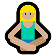 🧘🏼‍♀️ Emoji Mulher Na Posição De Lótus: Pele Morena Clara na Microsoft Windows 10 May 2019 Update.