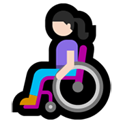 👩🏻‍🦽 Emoji Frau in manuellem Rollstuhl: helle Hautfarbe Microsoft Windows 10 May 2019 Update.
