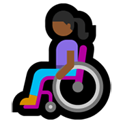 👩🏾‍🦽 Emoji Frau in manuellem Rollstuhl: mitteldunkle Hautfarbe Microsoft Windows 10 May 2019 Update.