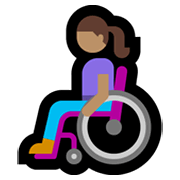 👩🏽‍🦽 Emoji Frau in manuellem Rollstuhl: mittlere Hautfarbe Microsoft Windows 10 May 2019 Update.