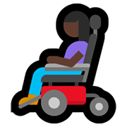 👩🏿‍🦼 Emoji Frau in elektrischem Rollstuhl: dunkle Hautfarbe Microsoft Windows 10 May 2019 Update.