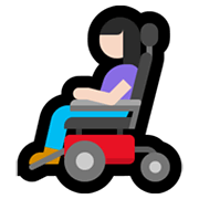 👩🏻‍🦼 Emoji Frau in elektrischem Rollstuhl: helle Hautfarbe Microsoft Windows 10 May 2019 Update.