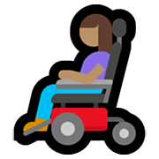 👩🏽‍🦼 Emoji Mulher Em Cadeira De Rodas Motorizada: Pele Morena na Microsoft Windows 10 May 2019 Update.