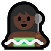 🧖🏿‍♀️ Emoji Frau in Dampfsauna: dunkle Hautfarbe Microsoft Windows 10 May 2019 Update.