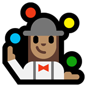 Emoji 🤹🏽‍♀️ Giocoliere Donna: Carnagione Olivastra su Microsoft Windows 10 May 2019 Update.