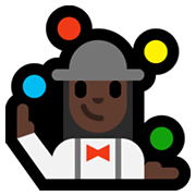 🤹🏿‍♀️ Emoji Jongleurin: dunkle Hautfarbe Microsoft Windows 10 May 2019 Update.