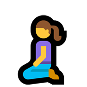 Emoji 🧎‍♀️ Donna Inginocchiata su Microsoft Windows 10 May 2019 Update.
