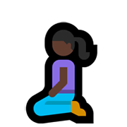Emoji 🧎🏿‍♀️ Donna Inginocchiata: Carnagione Scura su Microsoft Windows 10 May 2019 Update.