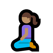 Emoji 🧎🏽‍♀️ Donna Inginocchiata: Carnagione Olivastra su Microsoft Windows 10 May 2019 Update.