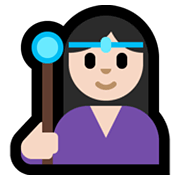 Emoji 🧙🏻‍♀️ Maga: Carnagione Chiara su Microsoft Windows 10 May 2019 Update.