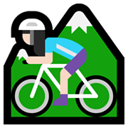 🚵🏻‍♀️ Emoji Mujer En Bicicleta De Montaña: Tono De Piel Claro en Microsoft Windows 10 May 2019 Update.