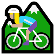 🚵🏼‍♀️ Emoji Mulher Fazendo Mountain Bike: Pele Morena Clara na Microsoft Windows 10 May 2019 Update.