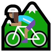 Emoji 🚵🏽‍♀️ Ciclista Donna Di Mountain Bike: Carnagione Olivastra su Microsoft Windows 10 May 2019 Update.