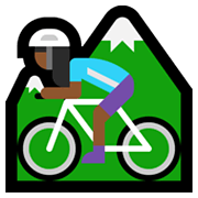 🚵🏾‍♀️ Emoji Mountainbikerin: mitteldunkle Hautfarbe Microsoft Windows 10 May 2019 Update.