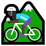 Emoji 🚵🏿‍♀️ Ciclista Donna Di Mountain Bike: Carnagione Scura su Microsoft Windows 10 May 2019 Update.