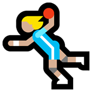 🤾🏼‍♀️ Emoji Handballspielerin: mittelhelle Hautfarbe Microsoft Windows 10 May 2019 Update.
