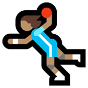 🤾🏽‍♀️ Emoji Handballspielerin: mittlere Hautfarbe Microsoft Windows 10 May 2019 Update.