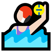 🤽🏻‍♀️ Emoji Mulher Jogando Polo Aquático: Pele Clara na Microsoft Windows 10 May 2019 Update.