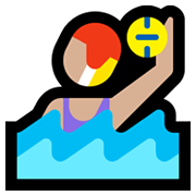 🤽🏼‍♀️ Emoji Mujer Jugando Al Waterpolo: Tono De Piel Claro Medio en Microsoft Windows 10 May 2019 Update.