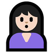 🙎🏻‍♀️ Emoji schmollende Frau: helle Hautfarbe Microsoft Windows 10 May 2019 Update.