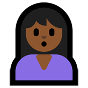 🙎🏾‍♀️ Emoji Mujer Haciendo Pucheros: Tono De Piel Oscuro Medio en Microsoft Windows 10 May 2019 Update.