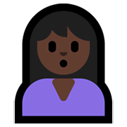 🙎🏿‍♀️ Emoji Mujer Haciendo Pucheros: Tono De Piel Oscuro en Microsoft Windows 10 May 2019 Update.