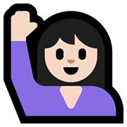 🙋🏻‍♀️ Emoji Frau mit erhobenem Arm: helle Hautfarbe Microsoft Windows 10 May 2019 Update.
